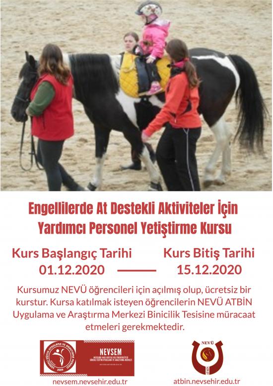 Engellilerde At Destekli Aktiviteler İçin Yardımcı Personel Yetiştirme Kursu (NEVÜ Öğrencileri İçin)