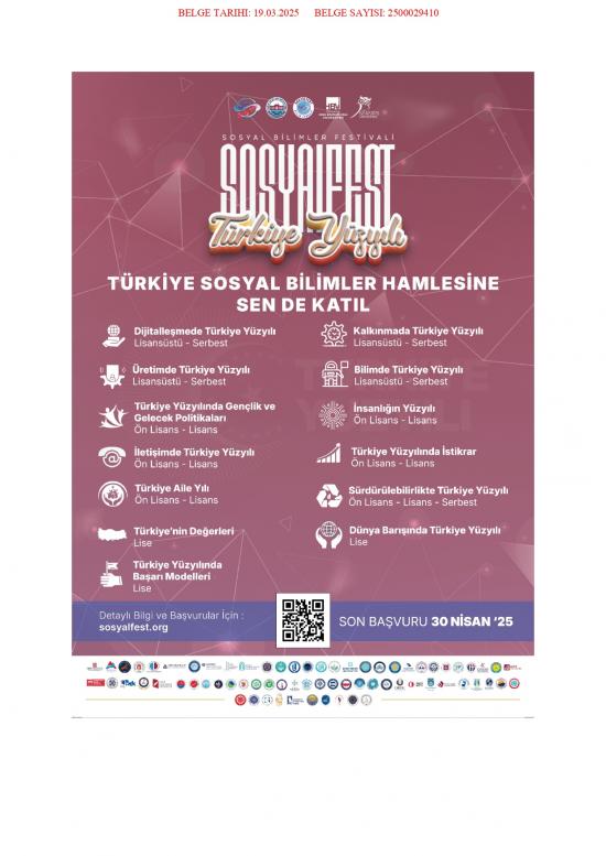 Sosyalfest 2025 Sosyal Bilimler Festivali