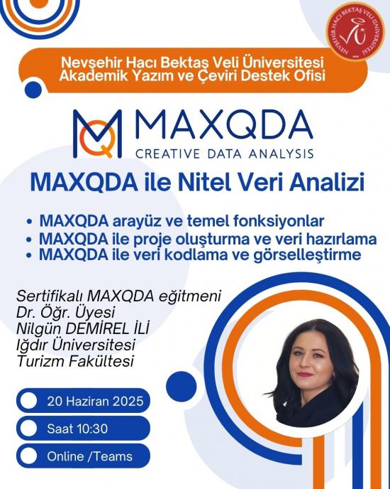 NEVÜ AYCED Tarafından Düzenlenen "MAXQDA ile Nitel Veri Analizi" Konulu Webinar