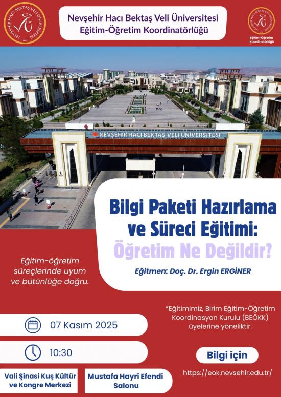 “Bilgi Paketi Hazırlama ve Süreci Eğitimi: Öğretim Ne Değildir?” Başlıklı Eğitim