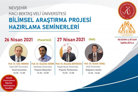 NEVEMM ve NEVÜ-BTUAM İş Birliği ile “BİLİMSEL ARAŞTIRMA PROJESİ HAZIRLAMA SEMİNERLERİ”