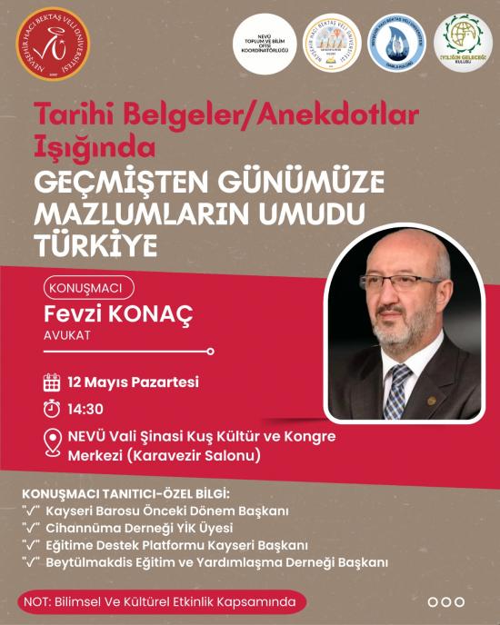"Tarihi Belgeler/Anekdotlar Işığında: Geçmişten Günümüze Mazlumların Umudu Türkiye" Temalı Konferans