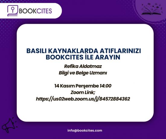 "Basılı Kaynaklarda Atıflarınızı BookCites İle Arayın" Eğitimi 