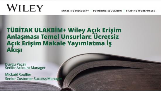 TÜBİTAK - Wiley Açık Erişim Makale Yayımlama Anlaşması