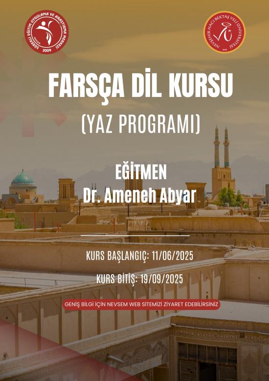 NEVSEM “Farsça Dil Kursu- A1 Düzey-” ONLINE Eğitim (Yaz Programı)