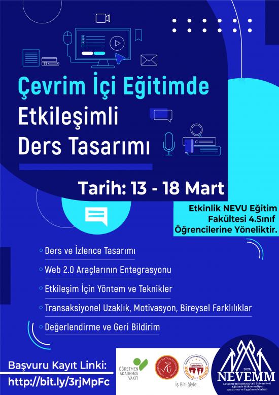 NEVÜ ve Öğretmen Akademisi Vakfı İşbirliği ile “Çevrim İçi Eğitimde Etkileşimli Ders Tasarımı” Eğitimi