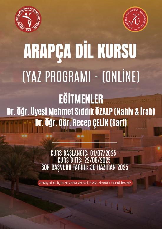 NEVSEM Arapça Dil Kursu -ONLINE Eğitim- (YAZ PROGRAMI)