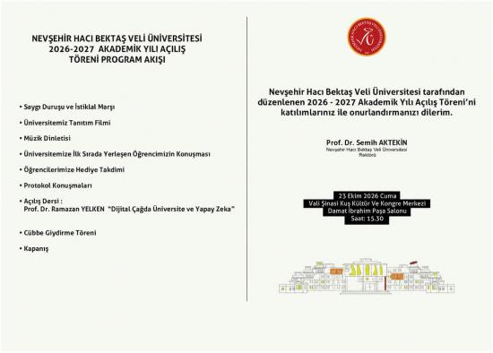 NEVÜ 2026-2027  Akademik Yılı Açılış Töreni 