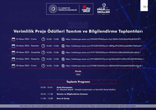 “2025 Verimlilik Proje Ödülleri Tanıtım ve Bilgilendirme Webinarı-III”
