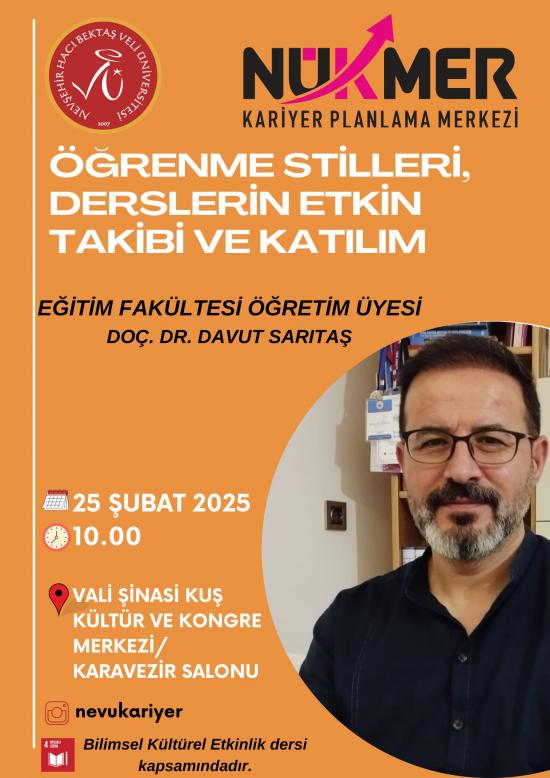 “Öğrenme Stilleri, Derslerin Etkin Takibi ve Katılım” Konulu Seminer