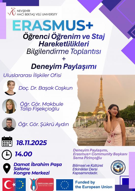 Erasmus+ KA131 Öğrenci Öğrenim ve Staj Hareketlilikleri Bilgilendirme Toplantısı