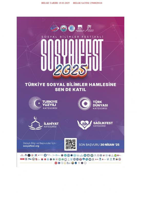 Sosyalfest 2025 Sosyal Bilimler Festivali