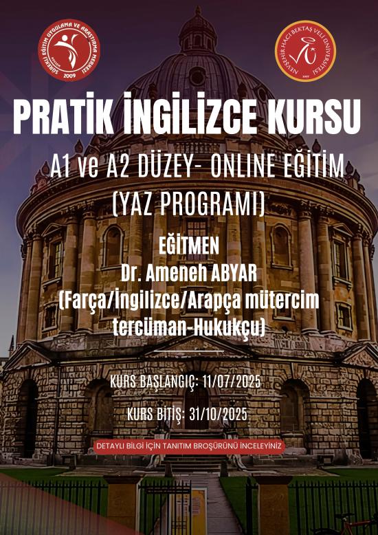 NEVSEM “Pratik İngilizce Dil Kursu- A1 ve A2 Düzey” Online (Yaz Programı)
