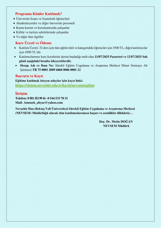 NEVSEM “Pratik İngilizce Dil Kursu- A1 ve A2 Düzey” Online (Yaz Programı)