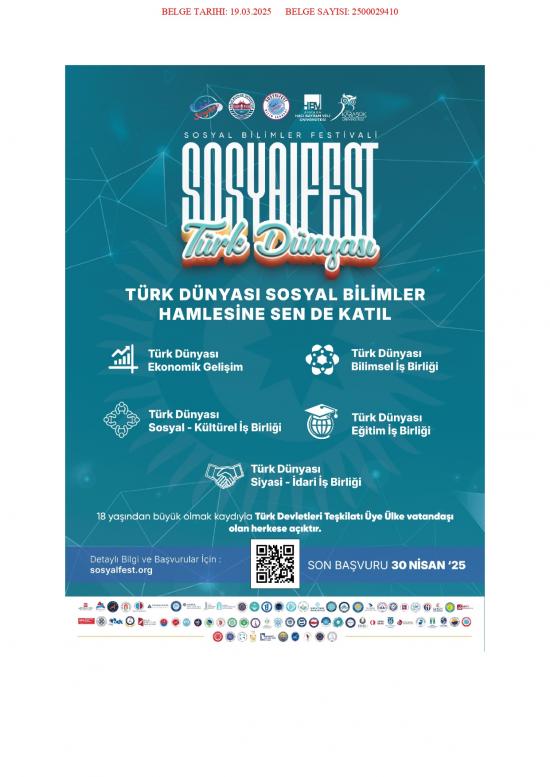 Sosyalfest 2025 Sosyal Bilimler Festivali