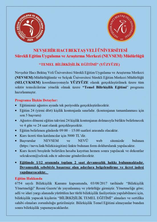 NEVSEM “Temel Bilirkişilik Eğitimi” (Son 5 Kontenjan)