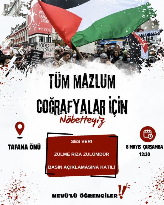 NEVÜ'lü Öğrencilerden "Tüm Mazlum Coğrafyalar İçin Nöbetteyiz"