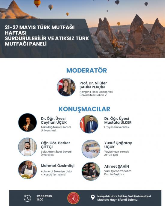 21–27 Mayıs Türk Mutfağı Haftası Kapsamında “Sürdürülebilir ve Atıksız Türk Mutfağı” Paneli ve "7. Geleneksel Limonata Şenliği" Etkinliği