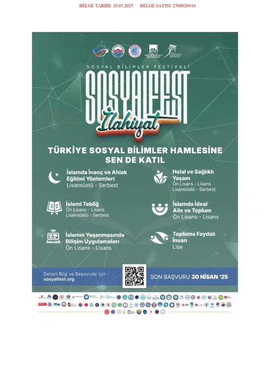 Sosyalfest 2025 Sosyal Bilimler Festivali