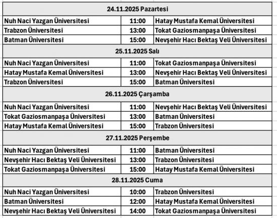 Kadın Voleybol Ünilig Eleme Grubu Fikstürü