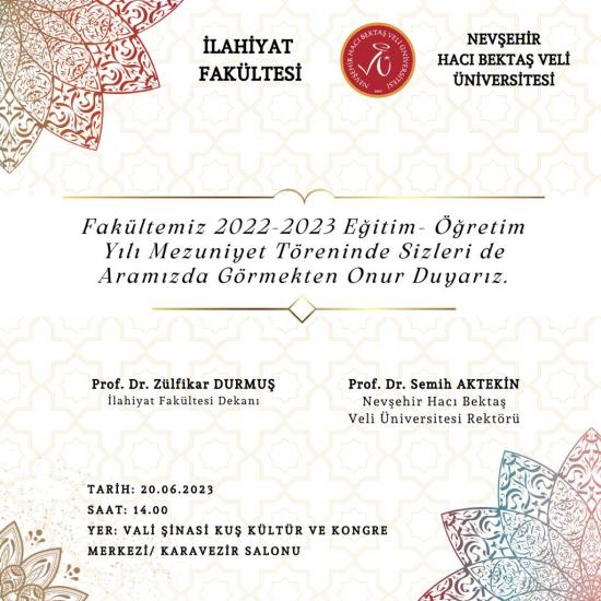 İlahiyat Fakültesi 2022-2023 Eğitim-Öğretim Yılı Mezuniyet Töreni