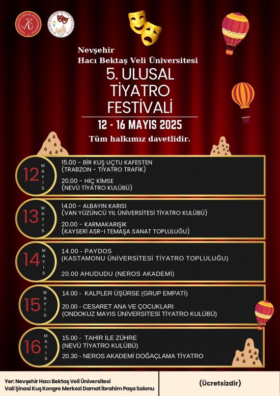 “5. Ulusal Tiyatro Festivali” Başlıyor!