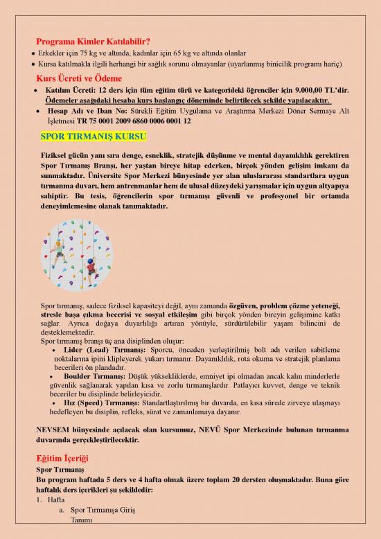 NEVSEM-Spor Bilimleri Fakültesi Yaz Spor Okulları