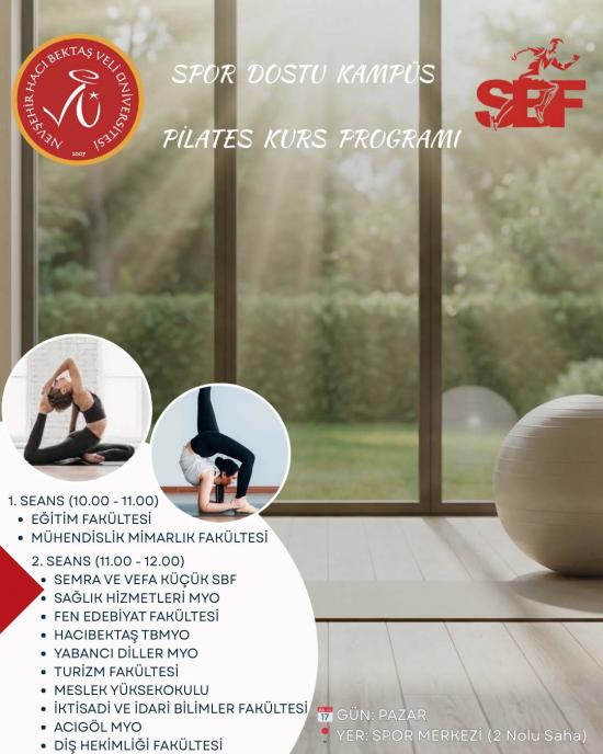 Spor dostu kampüs projesi kapsamında Spor Bilimleri Fakültesinin organize ettiği ücretsiz kurslar