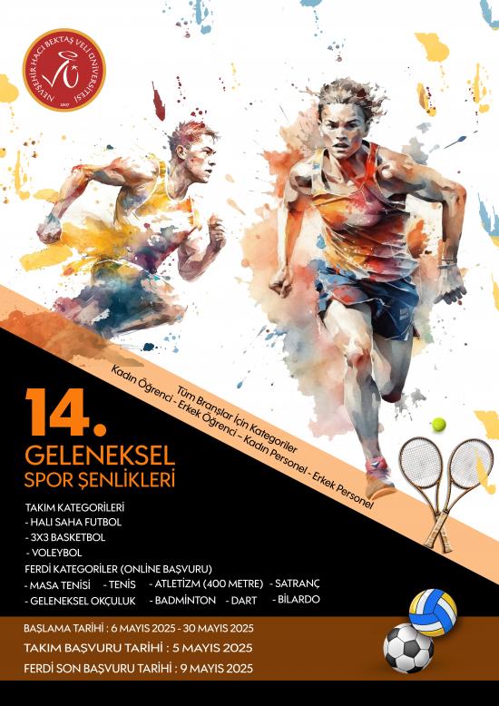 14. Geleneksel Spor Şenlikleri Ferdi Sporlar Başvuruları Başladı.