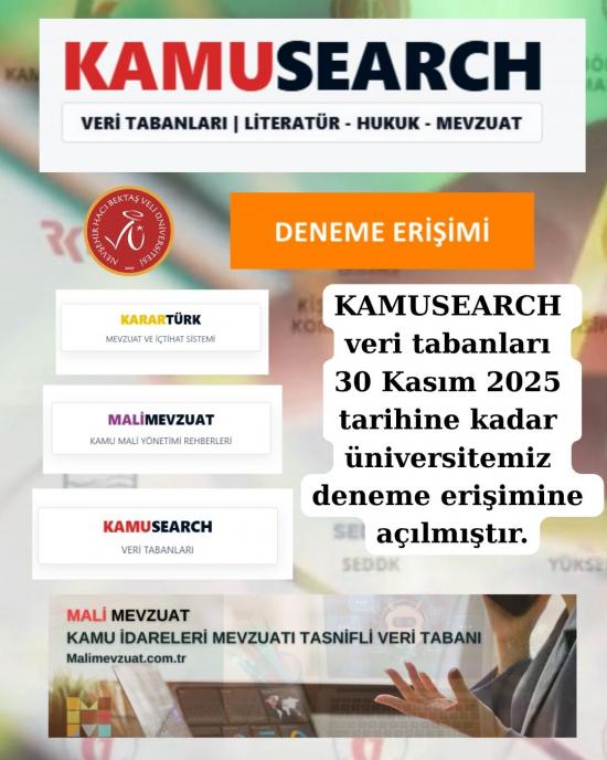 KAMUSEARCH Veri Tabanları Üniversitemiz Deneme Erişimine Açılmıştır
