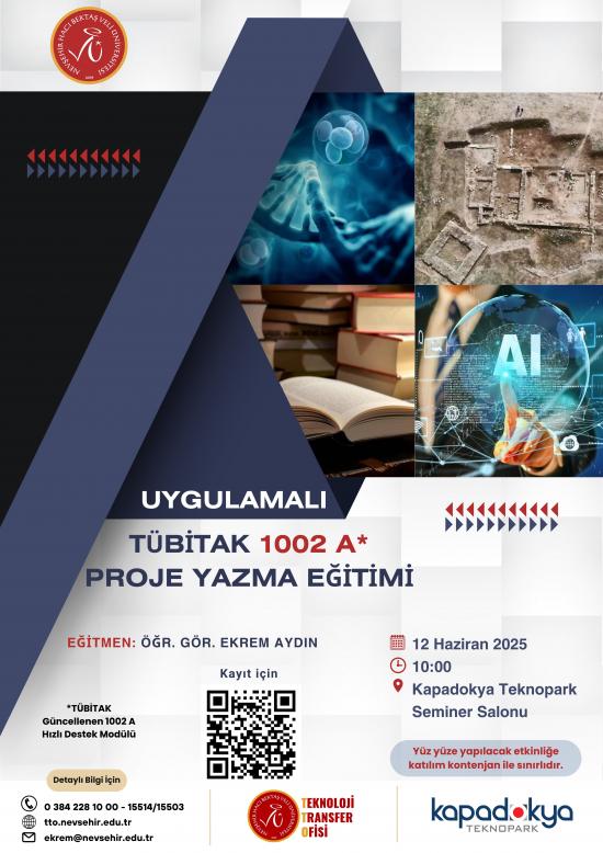 Uygulamalı Güncellenmiş TÜBİTAK 1002-A Proje Yazma Eğitimine Davetlisiniz