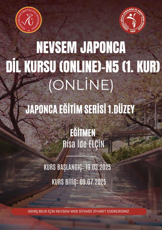 NEVSEM Japonca Dil Kursu (Online) – N5 (Başlangıç-1. Kur)