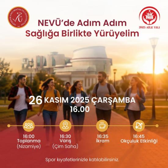 "NEVÜ' de Adım Adım Sağlığa Birlikte Yürüyelim" Etkinliği