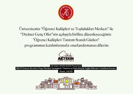  “Öğrenci Kulüpleri ve Toplulukları Merkezi” ile “Diyanet Genç Ofisi”nin  Açılışı ve "Öğrenci Kulüpleri Tanıtım Standı Günleri"